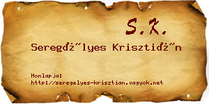 Seregélyes Krisztián névjegykártya
